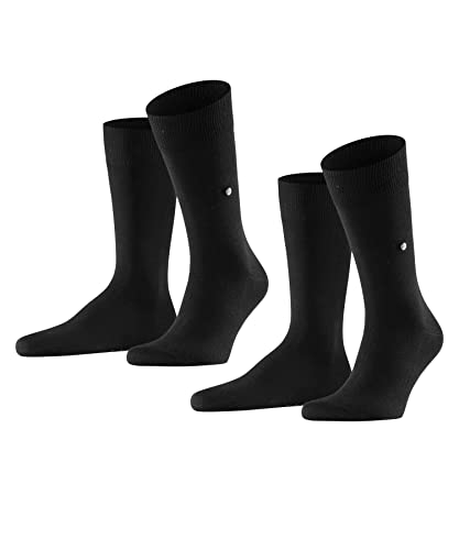 Burlington Herren Socken Everyday 2-Pack M SO Baumwolle einfarbig 2 Paar, Schwarz (Black 3000), 40-46 von Burlington
