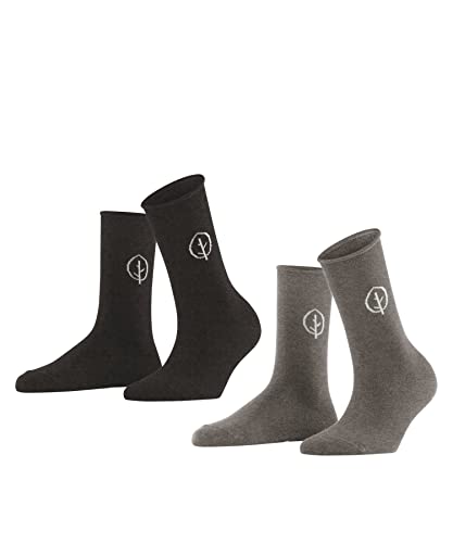 Esprit Damen Socken Forest 2-Pack, Lyocell, 2 Paar, Mehrfarbig (Sortiment 30), 35-38 von FALKE