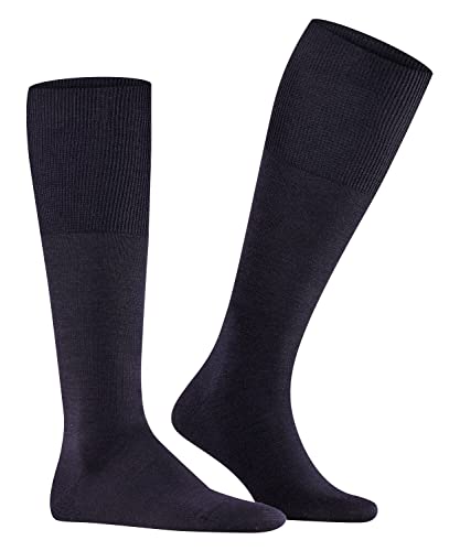 FALKE Herren Kniestrümpfe Airport M KH Wolle Baumwolle lang einfarbig 1 Paar, Blau (Dark Navy 6370), 49-50 von FALKE