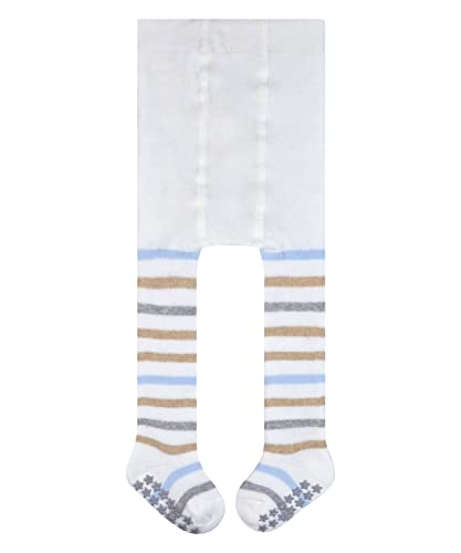 FALKE Unisex Baby Strumpfhose Multi Stripe B TI Baumwolle rutschhemmende Noppen 1 Stück, Weiß (Off-White 2040), 74-80 von FALKE