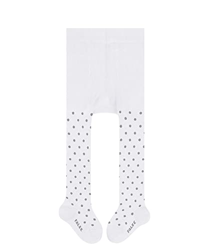 FALKE Unisex Baby Strumpfhose Little Dot B Ti Baumwolle gemustert 1 Stück, Weiß Off-White 2040, 74-80 von FALKE