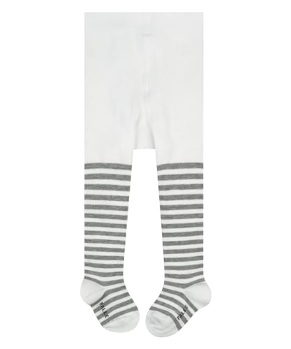 FALKE Unisex Baby Strumpfhose Stripe B TI Baumwolle dick gemustert 1 Stück, Weiß (Off-White 2041) neu - umweltfreundlich, 80-92 von FALKE