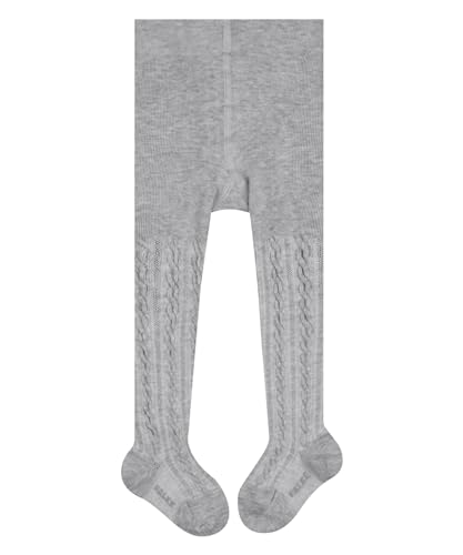 FALKE Unisex Baby Strumpfhose Cable, Baumwolle, 1 Stück, Grau (Stormy Grey 3822), 74-80 von FALKE