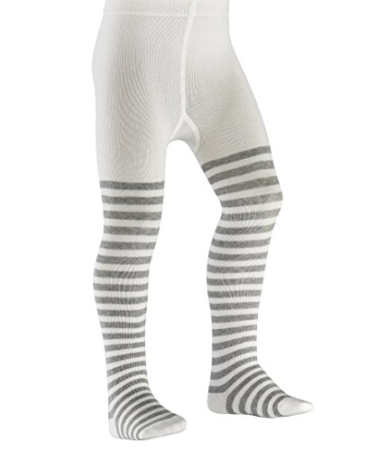 FALKE Unisex Baby Strumpfhose Stripe B TI Baumwolle dick gemustert 1 Stück, Weiß (Off-White 2041), 62-68 von FALKE