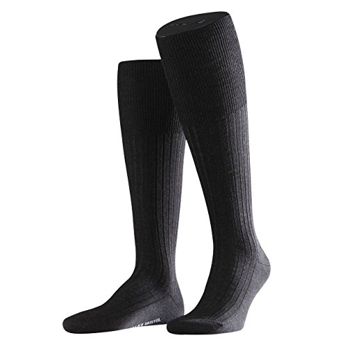 FALKE City Herren Kniestrumpf Bristol Pure 2er Pack, Größe:43/44;Farbe:anthracite melange von FALKE