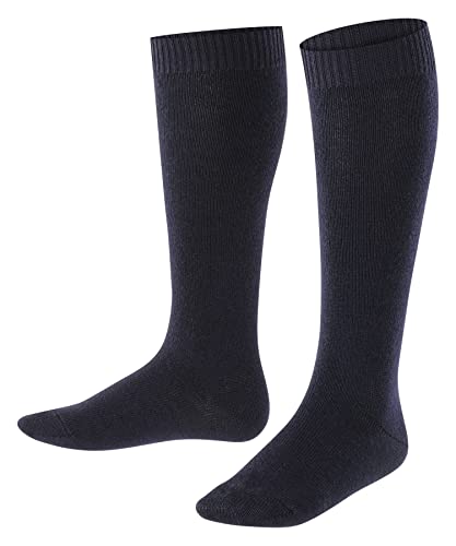 FALKE Unisex Kinder Kniestrümpfe Comfort Wool K KH Wolle lang einfarbig 1 Paar, Blau (Dark Marine 6170), 19-22 von FALKE