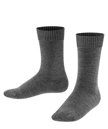 FALKE Unisex Kinder Socken Comfort Wool K SO Wolle einfarbig 1 Paar, Grau (Dark Grey 3070), 19-22 von FALKE