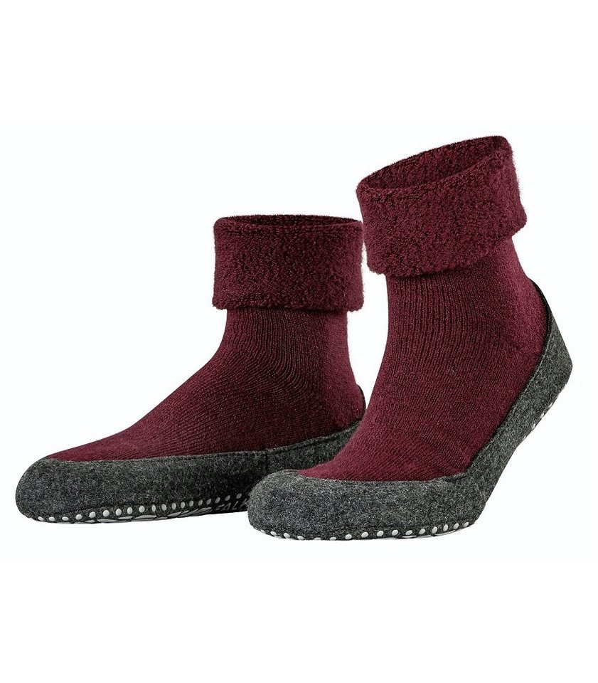 FALKE Cosyshoe (weiche Merinowolle) weinrot Damen/Herren Hausschuh von FALKE