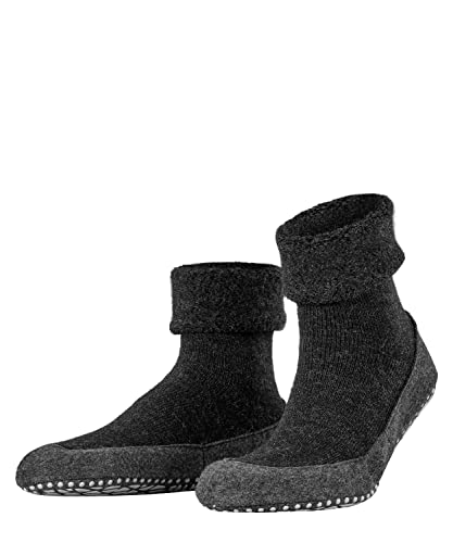 FALKE Herren Stoppersocken Cosyshoe M HP Wolle rutschhemmende Noppen 1 Paar, Grau (Anthracite Melange 3080), 39-40 von FALKE