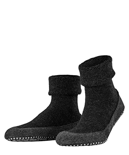 FALKE Herren Stoppersocken Cosyshoe M HP Wolle rutschhemmende Noppen 1 Paar, Grau (Anthracite Melange 3080), 39-40 von FALKE