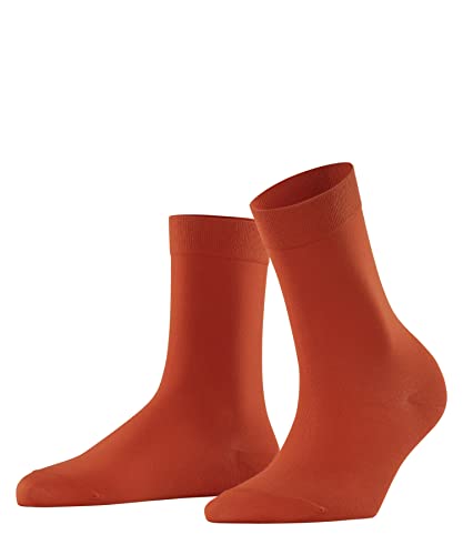 FALKE Damen Socken Cotton Touch W SO Baumwolle einfarbig 1 Paar, Orange (Ziegel 8095) neu - umweltfreundlich, 35-38 von FALKE