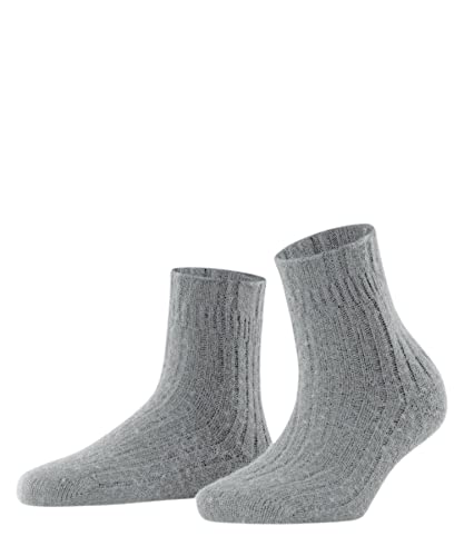 FALKE Damen Socken Bedsock Rib W Hp Wolle Kaschmir dick gemustert 1 Paar, Grau Silver 3290, 35-38 von FALKE