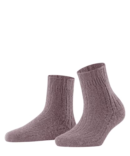 FALKE Damen Socken Bedsock Rib W SO Wolle Kaschmir dick gemustert 1 Paar, Rot (Brick 8770), 35-38 von FALKE