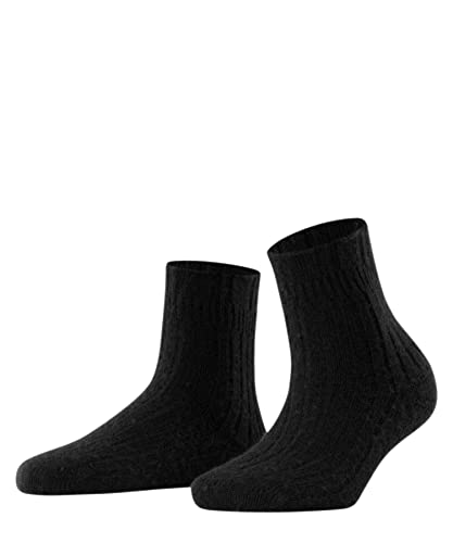 FALKE Damen Socken Bedsock Rib W Hp Wolle Kaschmir dick gemustert 1 Paar, Schwarz Black 3009, 39-42 von FALKE