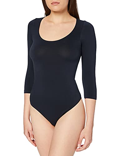 FALKE Damen Shapewear Ganzkörper-Body Stringbody W BO Baumwolle Langarmbody 1 Stück, Blau (Marine 6179), XL von FALKE