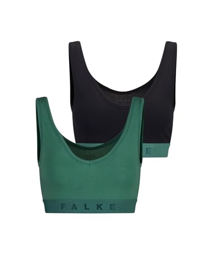FALKE Damen Bustier Daily Comfort Multipack W Bu Baumwolle atmungsaktiv 2 Stück, Mehrfarbig Black Green 0060, XL von FALKE