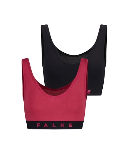 FALKE Damen Bustier Daily Comfort Multipack W Bu Baumwolle atmungsaktiv 2 Stück, Mehrfarbig Black Pink 0020, XL von FALKE