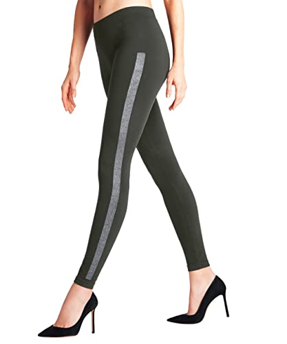 FALKE Damen Clean Intensity W LE Gemustert 1 Stück Leggings, Halb-blickdicht, Grün (Military 7826), L 44-46 von FALKE