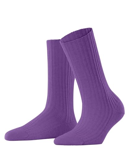 FALKE Damen Socken Cosy Wool Boot W So Wolle Kaschmir einfarbig 1 Paar, Lila Pink Iris 8943, 35-38 von FALKE