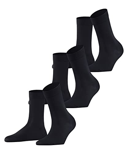 FALKE Damen Socken Cotton Touch Multipack W So Baumwolle einfarbig 3 Paar, Blau Dark Navy 6370, 39-42 von FALKE
