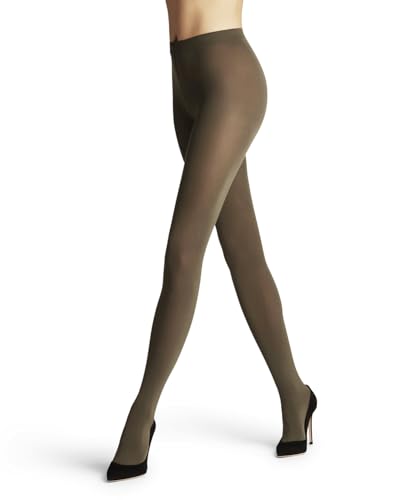 FALKE Damen Strumpfhose Cotton Touch W Ti Baumwolle einfarbig 1 Stück, Grün Military 7826, S von FALKE