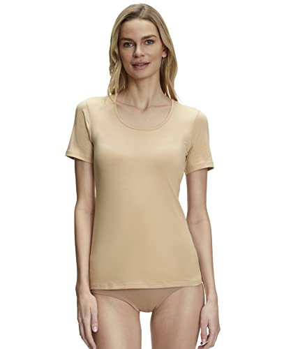 FALKE Damen Unterwäsche Daily Comfort 2-Pack Round Neck W S/S SH Baumwolle atmungsaktiv 2 Stück, Braun (Camel 4220), XS von FALKE