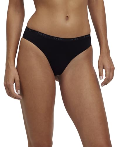 FALKE Damen Tangahöschen Daily Comfort Multipack W Th Baumwolle atmungsaktiv 2 Stück, Schwarz Black 3000, XL von FALKE