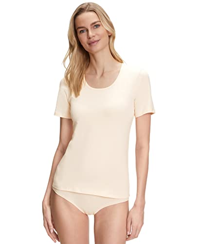 FALKE Damen Unterwäsche Daily Comfort 2-Pack Round Neck W S/S SH Baumwolle atmungsaktiv 2 Stück, Beige (Vale 4016), XS von FALKE