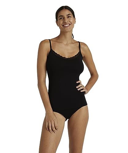 FALKE Damen Camisole Daily Lace W S/l Sh Baumwolle atmungsaktiv 1 Stück, Schwarz Black 3000, M von FALKE