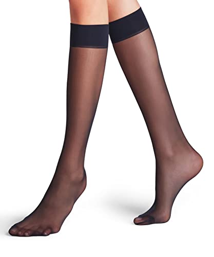 FALKE Damen Kniestrümpfe Matt Deluxe 20 DEN W KH Transparent einfarbig 1 Paar, Blau (Marine 6179), 35-38 von FALKE