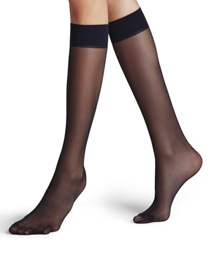 FALKE Damen Kniestrümpfe Matt Deluxe 20 DEN W Kh transparent einfarbig 1 Paar, Blau Marine 6179, 35-38 von FALKE