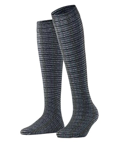 FALKE Damen Kniestrümpfe Dormant Tweed 60 DEN W Kh Baumwolle lang gemustert 1 Paar, Blau Royal Blue 6000, 35-38 von FALKE