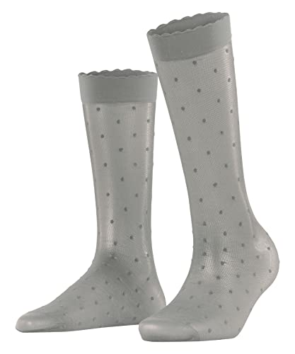 FALKE Damen Kniestrümpfe Dot 15 DEN W KH Transparent gemustert 1 Paar, Grau (Lunar 3225), 35-38 von FALKE