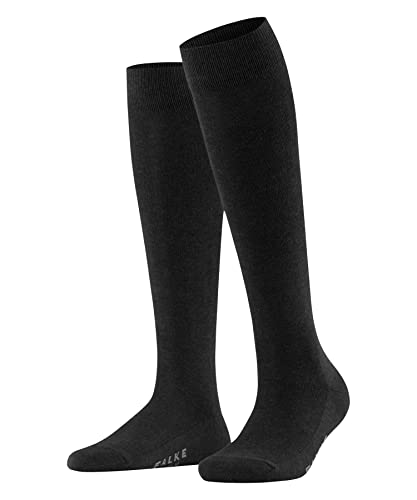 FALKE Damen Kniestrümpfe Family W Kh nachhaltige Baumwolle lang einfarbig 1 Paar, Grau Anthracite Melange 3089, 39-42 von FALKE