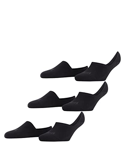 FALKE Damen Füßlinge Invisible Step High Cut Multipack W In Baumwolle unsichtbar einfarbig 3 Paar, Schwarz Black 3000, 35-36 von FALKE