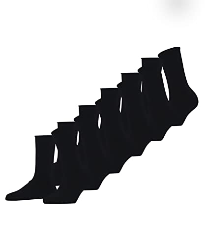 FALKE Damen Socken Happy 6-Pack W SO Baumwolle einfarbig 6 Paar, Schwarz (Black 3000), 35-38 von FALKE