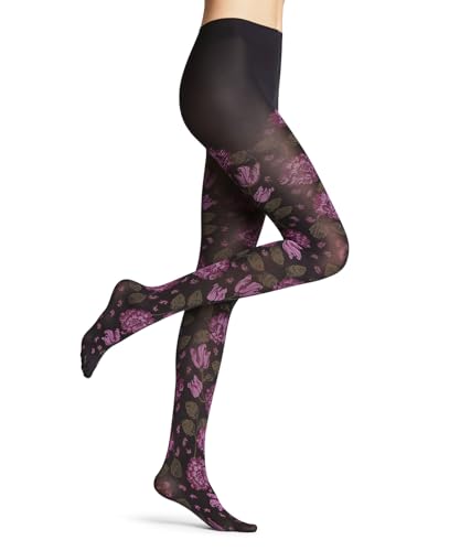 FALKE Damen Ivy Garden 50 DEN W TI halb-Blickdicht Gemustert 1 Stück Strumpfhose, Schwarz (Black 3009), S-M von FALKE