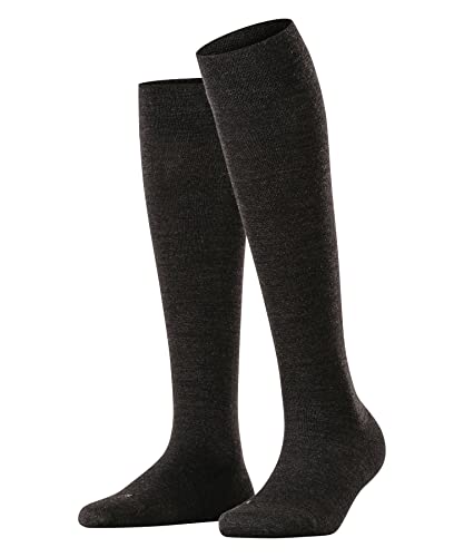 FALKE Damen Kniestrümpfe Sensitive Berlin, Wolle, 1 Paar, Grau (Anthracite Melange 3089), 39-42 von FALKE