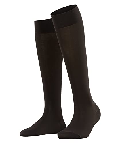 FALKE Damen Kniestrümpfe Cotton Touch W KH Baumwolle lang einfarbig 1 Paar, Braun (Dark Brown 5239), 39-42 von FALKE