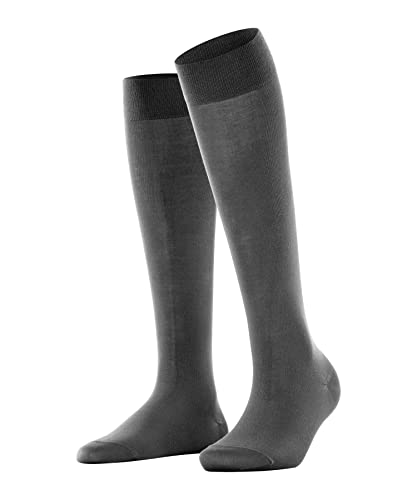 FALKE Damen Kniestrümpfe Cotton Touch W KH Baumwolle lang einfarbig 1 Paar, Grau (Platinum 3903) neu - umweltfreundlich, 35-38 von FALKE
