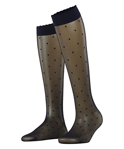 FALKE Damen Kniestrümpfe Dot 15 DEN W KH Transparent gemustert 1 Paar, Blau (Marine 6179), 35-38 von FALKE