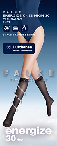 FALKE Damen Kniestrümpfe Energize 30 DEN W KH Transparent mit Kompression 1 Paar, Braun (Powder 4069), 39-40 von ESPRIT