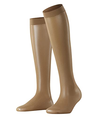 FALKE Damen Kniestrümpfe Net W KH transparent gemustert 1 Paar, Beige (Powder 4169), 39-42 von FALKE