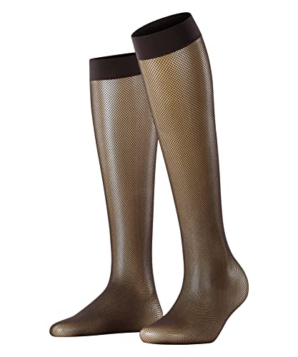 FALKE Damen Kniestrümpfe Net W KH Transparent gemustert 1 Paar, Braun (Cigar 5229), 35-38 von FALKE