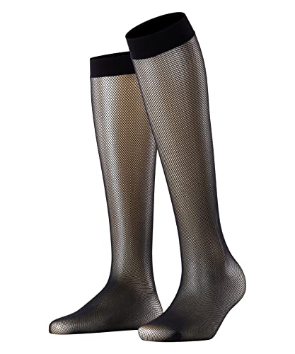 FALKE Damen Kniestrümpfe Net W Kh transparent gemustert 1 Paar, Schwarz Black 3009, 39-42 von FALKE