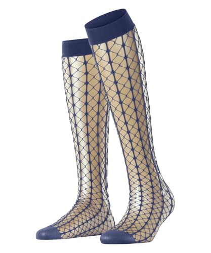 FALKE Damen Kniestrümpfe Paradise Net W Kh transparent gemustert 1 Paar, Blau Smoky Blue 6483, 39-42 von FALKE