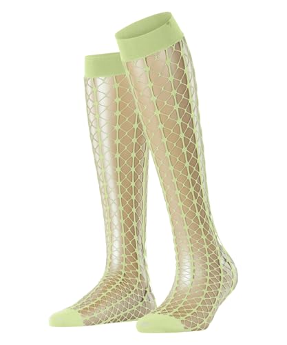 FALKE Damen Kniestrümpfe Paradise Net W Kh transparent gemustert 1 Paar, Grün Lemon 7498, 39-42 von FALKE