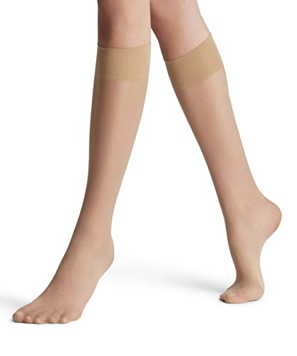 FALKE Damen Kniestrümpfe Pure Matt 20 DEN W KH Transparent einfarbig 1 Paar, Beige (Golden 4699), 39-42 von FALKE