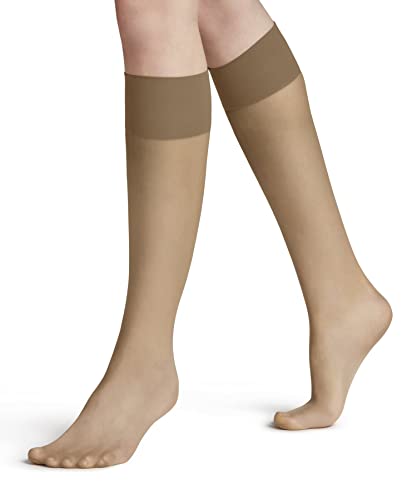 FALKE Damen Kniestrümpfe Pure Matt 20 DEN W KH transparent einfarbig 1 Paar, Hautfarben (Golden 4699) neu - umweltfreundlich, 35-38 von FALKE