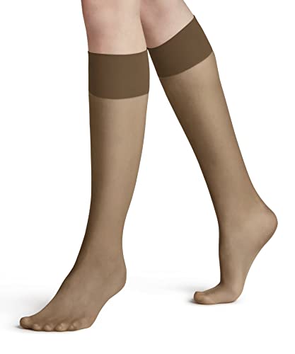 FALKE Damen Kniestrümpfe Pure Matt 20 DEN W KH transparent einfarbig 1 Paar, Hautfarben (Sun 4299) neu - umweltfreundlich, 35-38 von FALKE